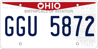 OH license plate GGU5872