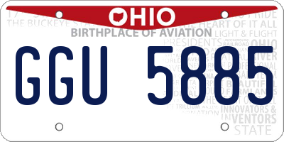 OH license plate GGU5885