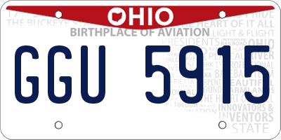 OH license plate GGU5915