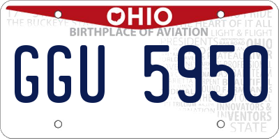 OH license plate GGU5950
