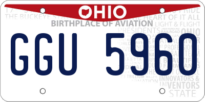 OH license plate GGU5960