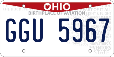 OH license plate GGU5967