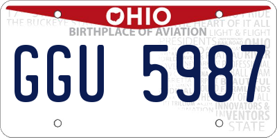 OH license plate GGU5987