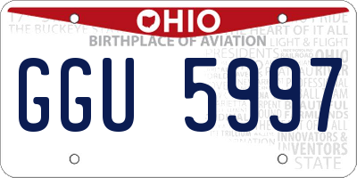 OH license plate GGU5997