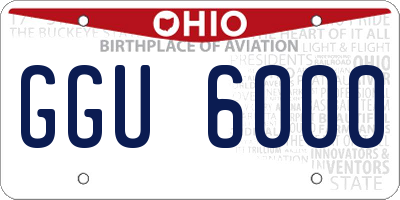 OH license plate GGU6000