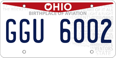 OH license plate GGU6002