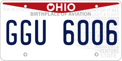 OH license plate GGU6006
