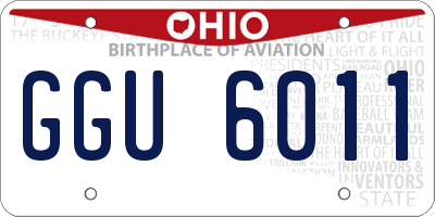 OH license plate GGU6011