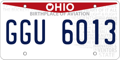 OH license plate GGU6013