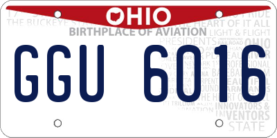 OH license plate GGU6016