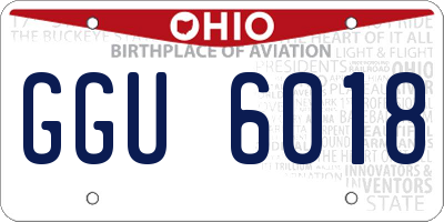 OH license plate GGU6018