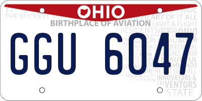 OH license plate GGU6047