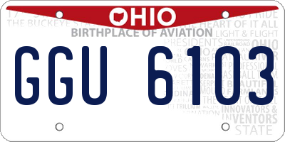 OH license plate GGU6103