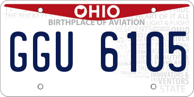 OH license plate GGU6105