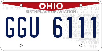 OH license plate GGU6111