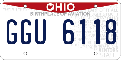 OH license plate GGU6118