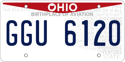 OH license plate GGU6120