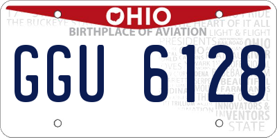 OH license plate GGU6128