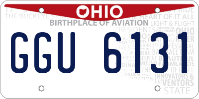OH license plate GGU6131