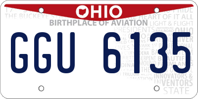 OH license plate GGU6135