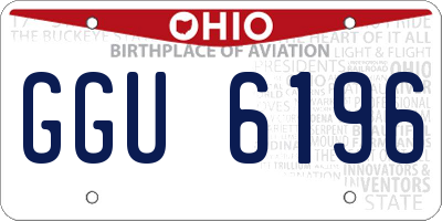 OH license plate GGU6196