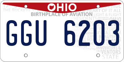OH license plate GGU6203