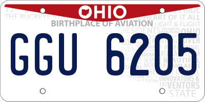OH license plate GGU6205