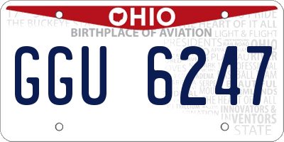 OH license plate GGU6247