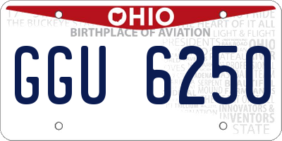 OH license plate GGU6250