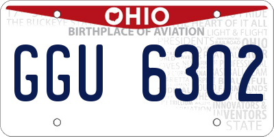 OH license plate GGU6302
