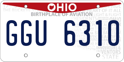 OH license plate GGU6310