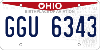 OH license plate GGU6343