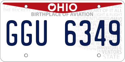 OH license plate GGU6349