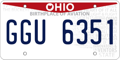 OH license plate GGU6351