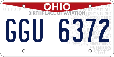 OH license plate GGU6372
