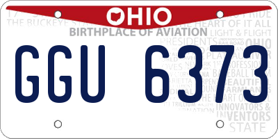 OH license plate GGU6373