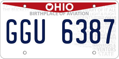 OH license plate GGU6387