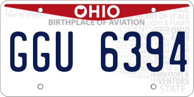 OH license plate GGU6394
