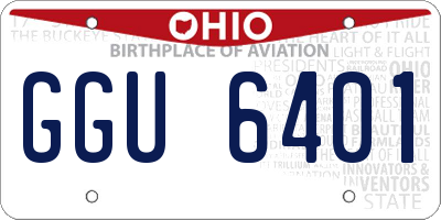 OH license plate GGU6401