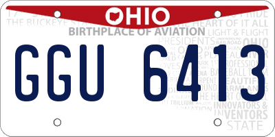 OH license plate GGU6413