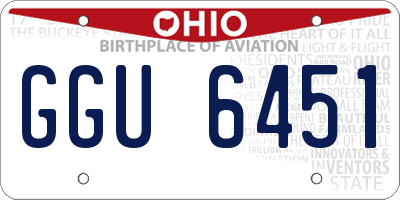 OH license plate GGU6451