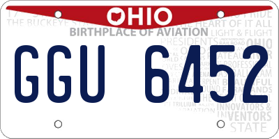 OH license plate GGU6452