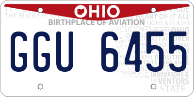 OH license plate GGU6455