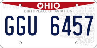 OH license plate GGU6457