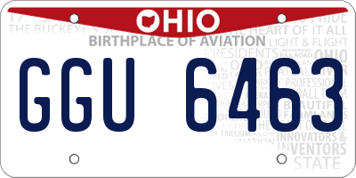 OH license plate GGU6463