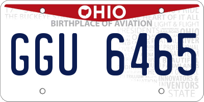 OH license plate GGU6465