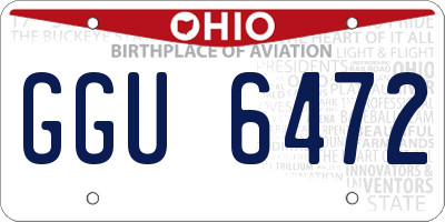 OH license plate GGU6472