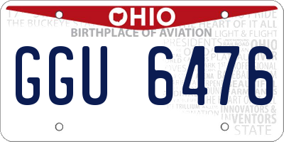 OH license plate GGU6476