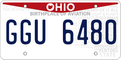 OH license plate GGU6480