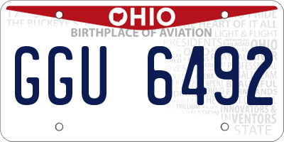 OH license plate GGU6492